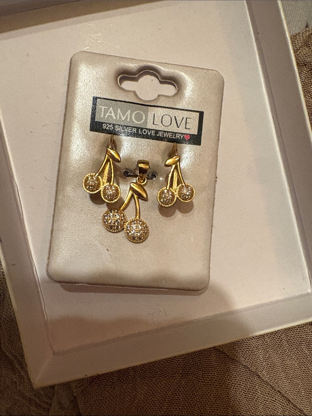 Tamo Love earrings & pendant set; sterling silver